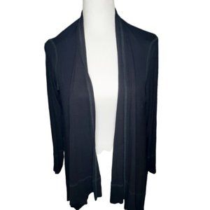 Black one size waterfall hem open front cardigan